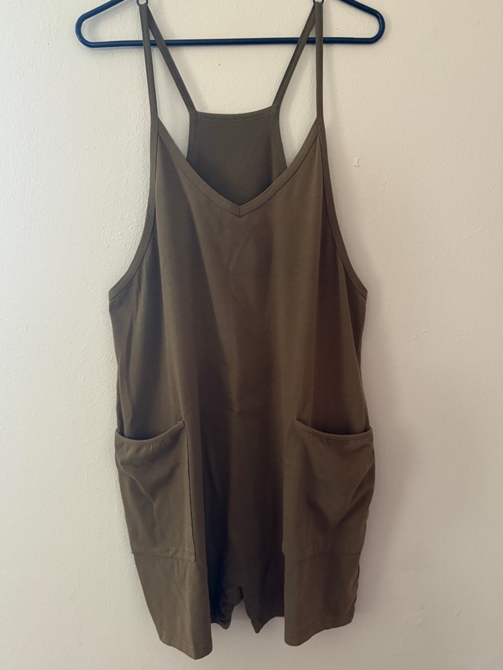 Olive Green Women’s Sleeveless Pocket Romper